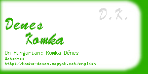 denes komka business card
